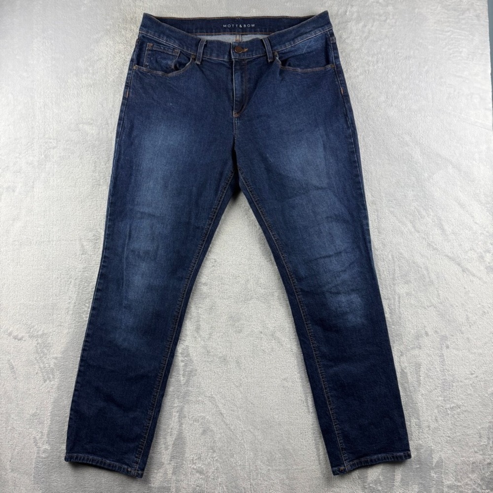 Mott And Bow Jeans Womens 31x30 Blue Boyfriend Fit Dark Wash Stretch Denim